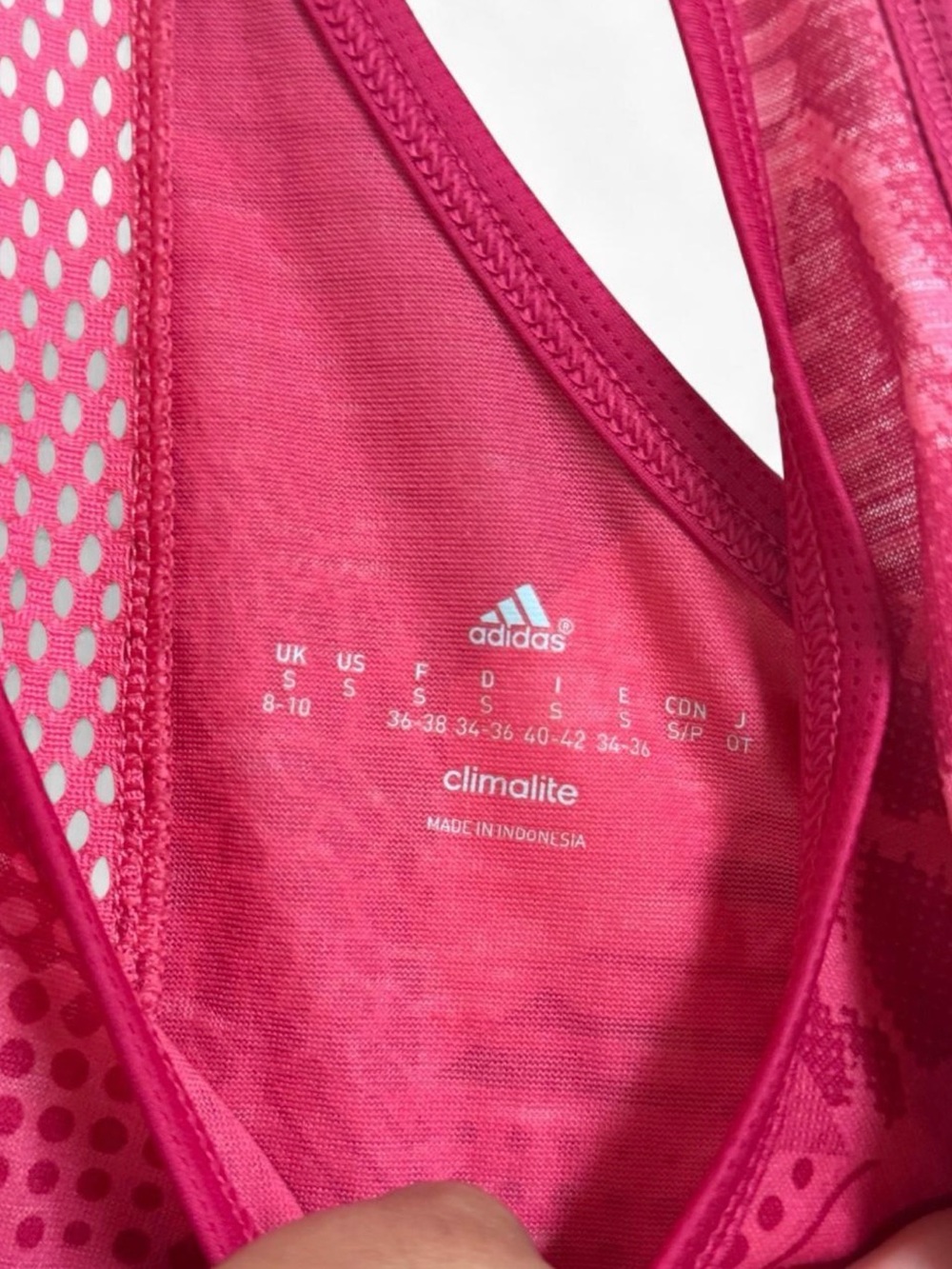 adidas Women's Raspberry Patterned Racerback Tank - Picture 3 of 3